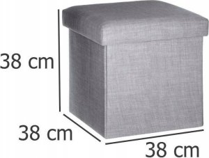 Atmosphera Pufa ze schowkiem, 38 x 38 cm, składana, kolor szary 3