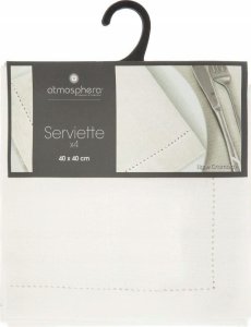 Atmosphera Serwetki Chambray 40 x 40 cm 4 szt. białe 4