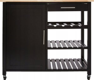 Atmosphera Wózek kuchenny z blatem i szufladami, 48x100x88 cm, kolor czarny 2