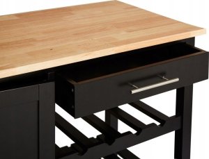 Atmosphera Wózek kuchenny z blatem i szufladami, 48x100x88 cm, kolor czarny 3