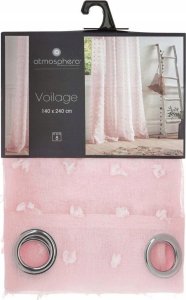 Atmosphera Firana gotowa na przelotkach, 140 x 240 cm, różowa z kropeczkami 5