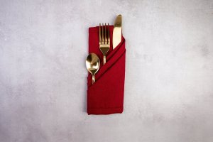 Atmosphera Serwetki bawełniane na stół, 40 x 40 cm, kolor czerwony, 4 sztuki 4