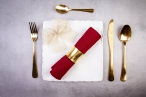 Atmosphera Serwetki bawełniane na stół, 40 x 40 cm, kolor czerwony, 4 sztuki 6