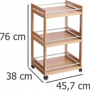 Zeller Wózek kuchenny bambusowy z 3 poziomami, 46 x 38 x 76 cm, bambusowy 7
