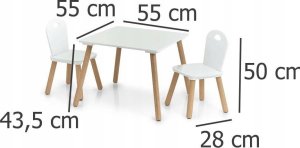 Zeller Zestaw mebelków dla dzieci Scandi, 2 krzesła + stolik,meble dla dzieci 3