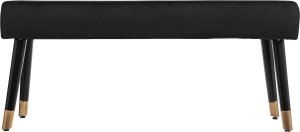 Atmosphera Ława do salonu, przedpokoju, welurowe siedzisko, miękka pufa salonowa, kolor czarny 2