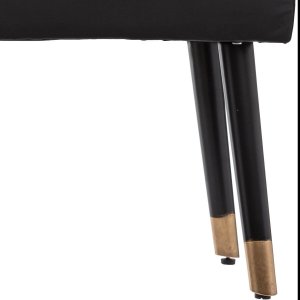 Atmosphera Ława do salonu, przedpokoju, welurowe siedzisko, miękka pufa salonowa, kolor czarny 3