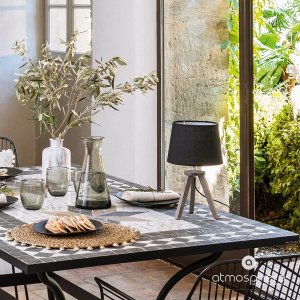 Lampa stołowa Atmosphera Lampa stołowa MINI GRIS, drewniane nóżki, 30 cm 2