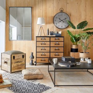 Atmosphera Pufa COLONIAL, siedzisko ze schowkiem, 2 w1, brązowa 2