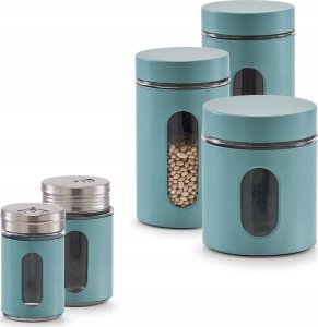 Zeller Pojemnik szklany na przyprawy, Ø 7 x 11,5 cm, kolor niebieski, ZELLER 6