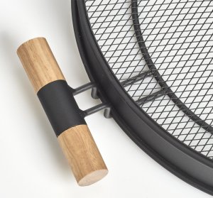 Zeller Taca metalowa z uchwytami, struktura siatki, Ø 48 cm, czarna, ZELLER 4