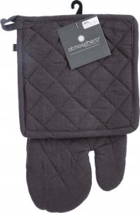 Atmosphera Łapka kuchenna + rękawiczka, bawełna, komplet czarny 2