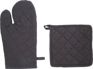 Atmosphera Łapka kuchenna + rękawiczka, bawełna, komplet czarny 4