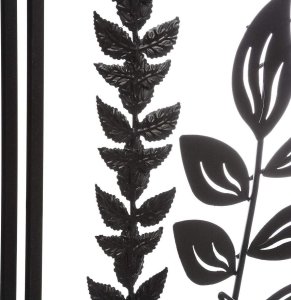 Atmosphera Dekoracja na ścianę w ramce LIŚCIE, metalowa, 40 x 40 cm, czarny 2