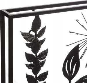 Atmosphera Dekoracja na ścianę w ramce LIŚCIE, metalowa, 40 x 40 cm, czarny 3