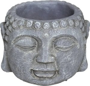 Atmosphera Doniczka budda, Ø 11,5 cm, cementowa, szara 1