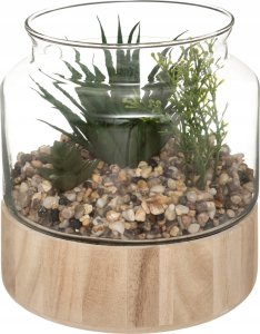 Atmosphera Sztuczne rośliny, wys. 17,5 cm, w szklanym terrarium na podstawie 1