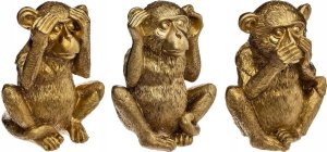 Atmosphera Trzy mądre małpy, figurki złote z polyresinu, wys. 17 cm 2