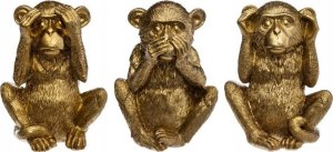 Atmosphera Trzy mądre małpy, figurki złote z polyresinu, wys. 17 cm 3