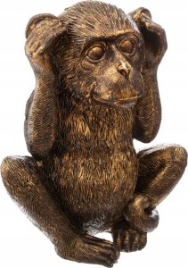 Atmosphera Trzy mądre małpy, figurki złote z polyresinu, wys. 17 cm 6