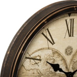 Atmosphera Zegar ścienny z mapą świata TOMY, Ø 51 cm, brązowy 2