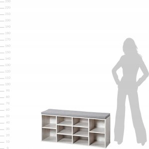 Kesper Szafka na buty z siedziskiem, bielone drewno, KESPER 9