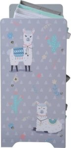 Kesper Organizer na zabawki z pojemnikami tekstylnymi, szary w lamy, KESPER 5