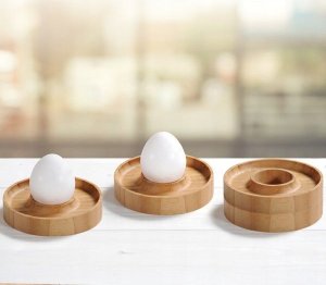 Kesper Podstawki do jajek 4 sztuki, Ø 10 cm, bambus, KESPER 3