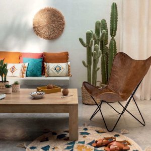 Atmosphera Maska drewniana SAFARI, motyw etniczny, naturalny brąz, wys. 46,5 cm 3