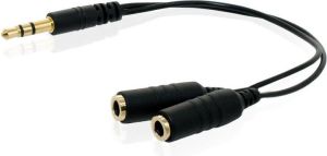 Kabel 4World Jack 3.5mm - Jack 3.5mm x2 0.15m czarny (06868-OEM) 1