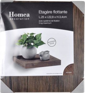 Homea Półka wisząca na ścianę z MDF, dł. 25 cm 2