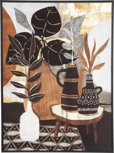 Atmosphera Plakat ścienny w ramie Stolik z kwiatami, 58 x 78 cm 1