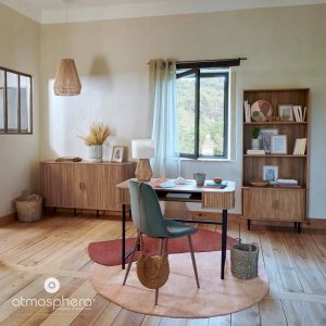 Atmosphera Lampa stołowa LILA, podstawa z plecionki, 40 cm 3