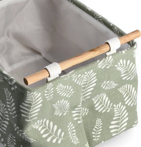 Zeller Pojemnik do przechowywania, bawełniany z uchwytem, motyw liści 3