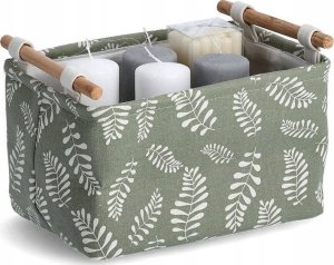 Zeller Pojemnik do przechowywania, bawełniany z uchwytem, motyw liści 3