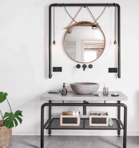 Zeller Drewniany organizer do przechowywania, pojemnik z tablicą kredową 6