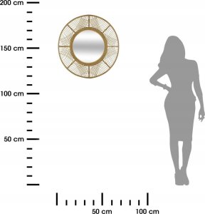 Atmosphera Lustro boho w bambusowej ramie INA, Ø 70 cm 2