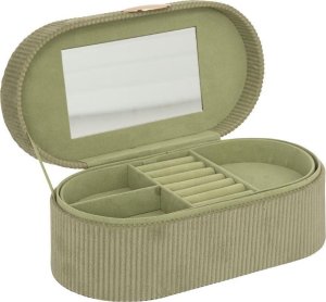 Atmosphera Szkatułka na biżuterię Enya, sztruksowa, 13 x 10 x 25,5 cm 2