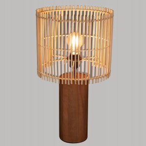 Atmosphera Lampa stołowa na drewnianej podstawce Davys, 48 cm 2