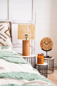 Atmosphera Lampa stołowa na drewnianej podstawce Davys, 48 cm 8