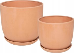 Atmosphera Doniczki ceramiczne z podstawkami Cosy, terakota, 2 sztuki 1