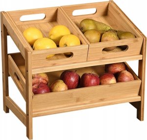 Kesper Regał kuchenny z wyciąganymi tacami, bambus, 39,5 x 26 cm, 2