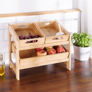 Kesper Regał kuchenny z wyciąganymi tacami, bambus, 39,5 x 26 cm, 4