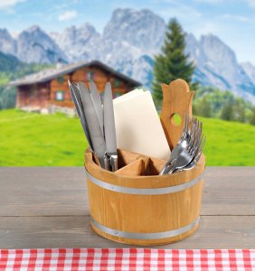 Kesper Dekoracyjny pojemnik na sztućce i serwetki, Ø 17 cm, 3