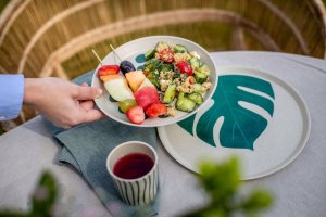 Koziol Duży talerz, MONSTERA, Ø25,5 cm, 4 sztuki, nature desert, KOZIOL 12