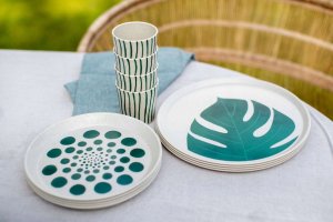 Koziol Duży talerz, MONSTERA, Ø25,5 cm, 4 sztuki, nature desert, KOZIOL 4