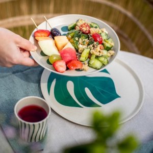 Koziol Duży talerz, MONSTERA, Ø25,5 cm, 4 sztuki, nature desert, KOZIOL 7