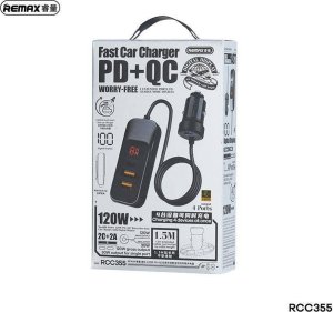 Ładowarka Remax ŁAD SAM. REMAX YAYSHIH SERIES PD QC 120W RCC355 2xUSB + 1xUSB-C BLACK 3