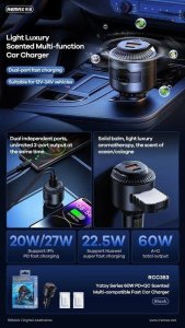 Ładowarka Remax ŁAD SAM. YATOY SERIES WITH SCENT 60W PD QC RCC353 1xUSB +1xUSB-C BLACK 2