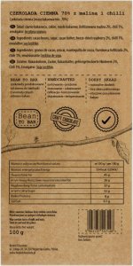 Beskid Chocolate CZEKOLADA GORZKA 70% Z MALINAMI I CHILI 100g. 2